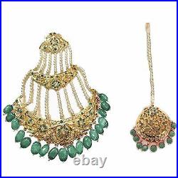 Hyderabadi Traditional Bridal Set in Real Pearls and emralds for Women 3100