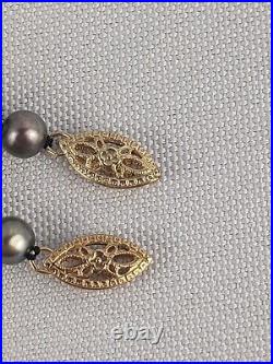 IPS Black Pearl 14K Gold Bracelet & Necklace Set