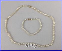 IPS & ROC White Pearl 14K Gold Bracelet & Necklace Set