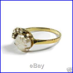 Im Set Perl Ring mit Biwa Perle & Diamanten in 585 Gold und passender Anhänger