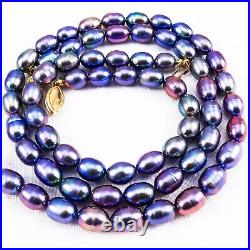 Imperial Pearls 14K Gold Black Freshwater Pearl Necklace & Bracelet Set