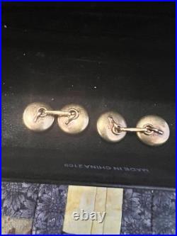 Imperial Russian Men's Cufflink Stud Set Platinum Withpearl 14 K Gold Vintage