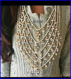 Indian Bollywood Design Rani Haar Gold Plated Kundan Bridal Necklace Set Jewelry