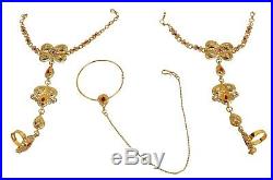 Indian Bollywood Gold Plated Bridal Wedding Kundan Fashion Earrings Jewelry Set
