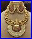 Indian-Bollywood-Gold-Plated-Traditional-Pearl-Kasu-choker-necklace-Earrings-Set-01-sq