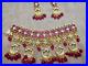 Indian-Bollywood-Pachi-Kundan-Necklace-Set-Jewelry-Bridal-Polki-Real-Gold-Pearl-01-aj
