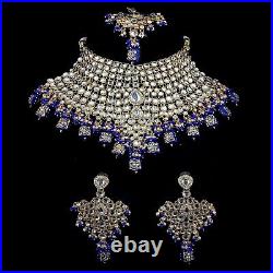 Indian Bollywood Pearl Gold Plated Kundan Choker Necklace Bridal Jewelry Set