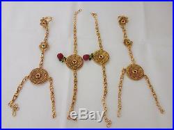 Indian Fashion Jewelry Bridal Necklace long har Bollywood ethnic Gold plated set