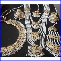 Indian Pearl and Gold (imitation) Bollywood Traditional Bridal Set