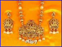 Indian Temple Necklace Jewelry Gold Plated Traditional Wedding South Jewelry Set