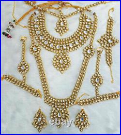Indian Traditional Bridal Kundan Wedding Jewelry Gold Plated Bridal Set BS1105