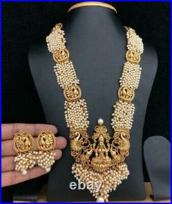Indian Women Necklace Set Antique Plated Fashion Temple Jewelry Wedding Pearl