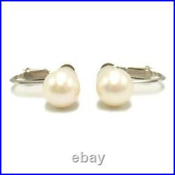 JEWELRY Pearl Necklace Earring set SV K14 WG White Gold Used