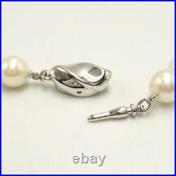 JEWELRY Pearl Necklace Earring set SV K14 WG White Gold Used