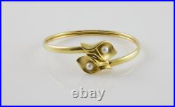 JTL Israel 14 K Gold & Pearl Calla Lily Bracelet Pendant Slider Earring Set JTL Israel 14 K Gold & Pearl Calla Lily Bracelet Pendant Slider Earring Set