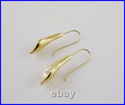 JTL Israel 14 K Gold & Pearl Calla Lily Bracelet Pendant Slider Earring Set JTL Israel 14 K Gold & Pearl Calla Lily Bracelet Pendant Slider Earring Set