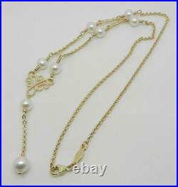 James Avery Retired 14k Gold Twisted Lacy Pearl Necklace Earrings Set Lb3236