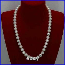 Japan Akoya 18'' AAAA 9-10mm white pearl necklace set with 14K yellow gold clasp