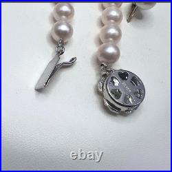 K14WG Akoya Pearl Necklace Earrings Set 7.0-7.5mm 42cm 14K Gold SV Japan