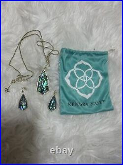 KENDRA SCOTT Gold Abalone Camry Drop Earrings & Carole Necklace matching set