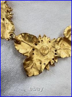 Karl Lagerfeld Sunflowers Gold Faux Pearl Set Necklace Earrings Vintage Jewelry Karl Lagerfeld Sunflowers Gold Faux Pearl Set Necklace Earrings Vintage Jewelry