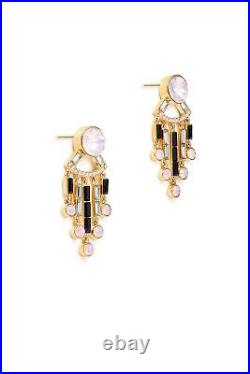 Kate Spade Art Deco Clink of Ice Fringe Chandelier Drop Earrings & Necklace set