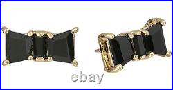 Kate Spade Bow Black Tie Optional Triple 3 Strand Pearl Necklace Earrings Set