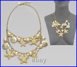 Kate Spade Coral Reef Double Row Necklace & Earrings SET STARFISH SEA SHELL