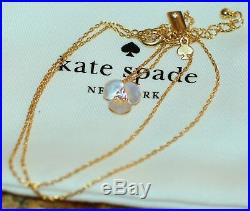 Kate Spade DISCO PANSY MOTHER OF PEARL PETAL EARRINGS & NECKLACE SET FLOWER TINY