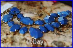 Kate spade BLUE LAPIS quarry gems double drop statement necklace earrings SET