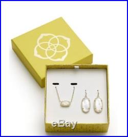 Kendra Scott Dani Earrings and Elisa Necklace Mother Of Pearls Gift Set in Gold