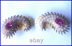 Kenneth Jay Lane KJL Vintage Maharani Paisley Enamel & Pearl Pin & Earrings Set