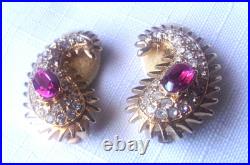 Kenneth Jay Lane KJL Vintage Maharani Paisley Enamel & Pearl Pin & Earrings Set
