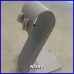 Keshi Pearl Stud Earrings Set In 14k Yellow Gold, 8 X 12 mm