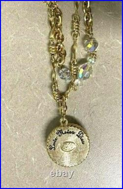Kirks Folly Love Never Dies Gold Tone Necklace/Bracelet Set MOP Angel Pendant