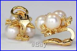 Kurt Wayne Earrings with Pearls & Half Carat of Diamonds set in 18K Yellow Gold