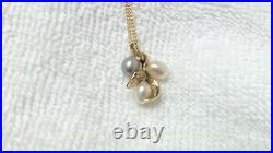 LADIES 14kt Yellow Gold Pearl and Diamond Pendant/Earrings Set