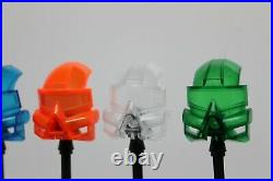 LEGO Bionicle Kanohi Kaukau Mask Lot Set of 8 Translucent, Pearl Silver Gold