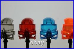 LEGO Bionicle Kanohi Kaukau Mask Lot Set of 8 Translucent, Pearl Silver Gold