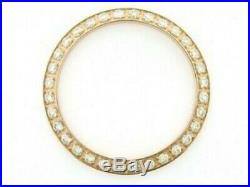 Ladies. 70ct Bead Set Diamond Bezel 18k Rose Gold For Rolex