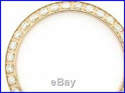 Ladies. 70ct Bead Set Diamond Bezel 18k Rose Gold For Rolex