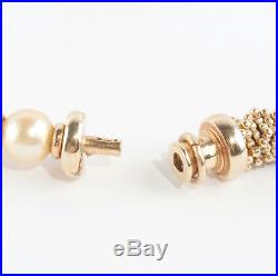 Ladies Stunning 14k Yellow Gold Natural Pearl Necklace & Bracelet Set 115.0g