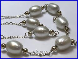 Large 14k Yellow Gold Ball Bead Pearl Earrings & Strand Choker Necklace Set Large 14k Yellow Gold Ball Bead Pearl Earrings & Strand Choker Necklace Set