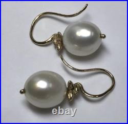 Large 14k Yellow Gold Ball Bead Pearl Earrings & Strand Choker Necklace Set Large 14k Yellow Gold Ball Bead Pearl Earrings & Strand Choker Necklace Set