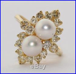 Larry Jewellery 18ct Yellow Gold Pearl and Yellow Diamond Ring and Earring Set