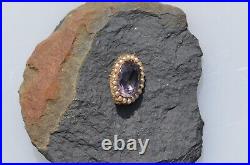 Late Victorian amethyst & seed pearl brooch / pendant set in 15ct gold