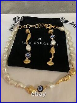 Lele Sadoughi Faux Pearl Fish Necklace And Matching Earrings