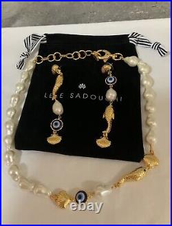 Lele Sadoughi Faux Pearl Fish Necklace And Matching Earrings