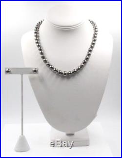 Lot 2 Mikimoto Tahitian Pearl & 18k White Gold Necklace & Earrings Set #419b