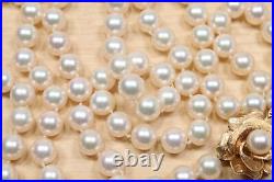 Lovely 14k Gold and 7.5mm Cultured Pearl Necklace + Earrings Set CONS#16